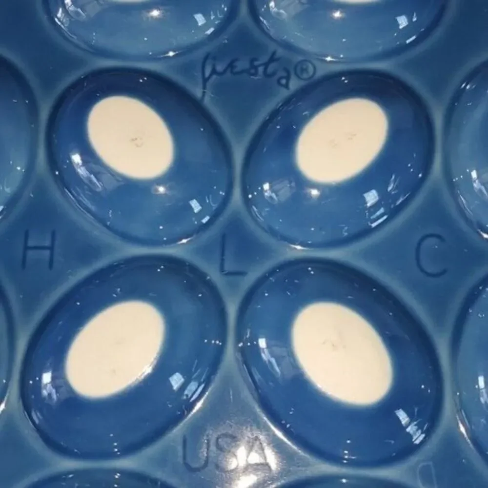 Festaware Fiesta 12 Deviled Egg Plater Plate Tray Blue Lapis Ceramic